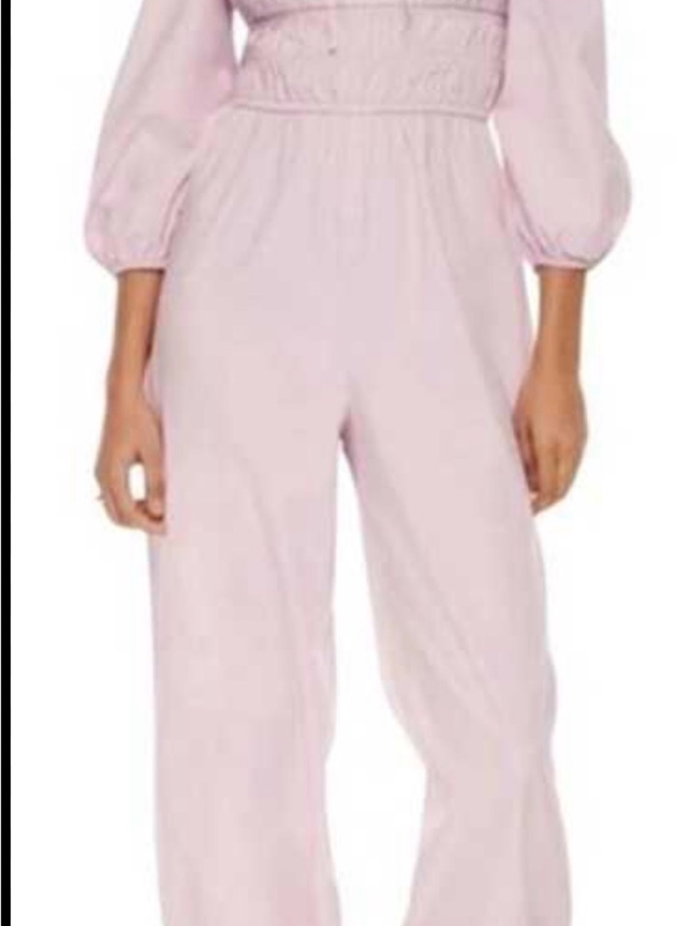 Aritzia Wilfred Light Lilac Smocked Jumpsuit